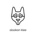 Alaskan Klee Kai dog icon. Trendy modern flat linear vector Alas