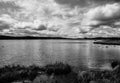 Alaskan lake with clouds