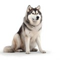 Alaskan Malamute breed dog isolated on a clean white background Royalty Free Stock Photo