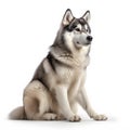Alaskan Malamute breed dog isolated on a clean white background Royalty Free Stock Photo