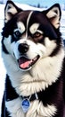 Alaskan Malamute illustration Artificial Intelligence artwork generated Royalty Free Stock Photo