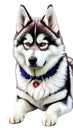 Alaskan Malamute illustration Artificial Intelligence artwork generated Royalty Free Stock Photo