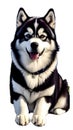 Alaskan Malamute illustration Artificial Intelligence artwork generated Royalty Free Stock Photo