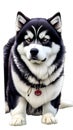 Alaskan Malamute illustration Artificial Intelligence artwork generated Royalty Free Stock Photo
