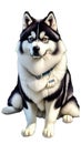 Alaskan Malamute illustration Artificial Intelligence artwork generated Royalty Free Stock Photo
