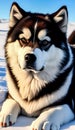 Alaskan Malamute illustration Artificial Intelligence artwork generated Royalty Free Stock Photo