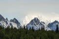 The Alaskan mountain range on a clear day Royalty Free Stock Photo