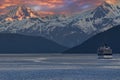 Alaskan Mountain Range at Evening Royalty Free Stock Photo