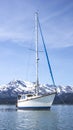 Alaskan sailboat at anchor Royalty Free Stock Photo