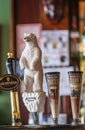 Alaskan White ale tap handle at Skagway Brewing Company, Alaska, USA