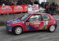 Albenga Italy - A Peugeot 106 during the first time trial in the town of Testico