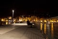Alassio pier at night, Riviera dei Fiori, Savona, Liguria, Italy