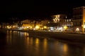 Alassio town at night, Riviera dei Fiori, Savona, Liguria, Italy