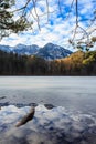 Alatsee lake by winter. Austria Royalty Free Stock Photo