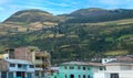 Alausi, town in the Chimborazo province of Ecuador, colorful old buildings close to Devils Nose, Nariz del Diablo