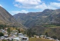 Alausi, town in the Chimborazo province of Ecuador, colorful old buildings close to Devils Nose, Nariz del Diablo