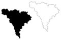 Alba County Administrative divisions of Romania, Centru development region map vector illustration, scribble sketch Alba map Royalty Free Stock Photo