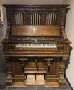 Alba de Tomes, Salamanca, Spain - October 7, 2017: Church pipe organ in The Discalced Carmelites museum Carmelitas descalzas. A