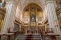 Alba de Tomes, Salamanca, Spain - October 7, 2017: Main altar of The Discalced Carmelites church Carmelitas descalzas with