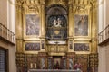 Alba de Tomes, Salamanca, Spain - October 7, 2017: Main altar of The Discalced Carmelites church Carmelitas descalzas with