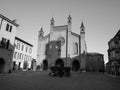 San Lorenzo Cathedral in Alba in black and white