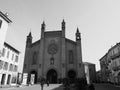 San Lorenzo Cathedral in Alba in black and white