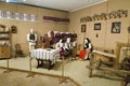 Sewing scene reconstitution displayed in museum