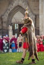 Show at APULUM ROMAN FESTIVAL, with a Roman soldier wrapped in a bear fur, Alba Iulia, Romania