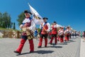 ALBA IULIA, ROMANIA - 11 AUGUST 2018: Changing of the Guard ceremony at the Citadel Alba-Carolina in Alba Iulia, Romania