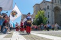 ALBA IULIA, ROMANIA - 11 AUGUST 2018: Changing of the Guard ceremony at the Citadel Alba-Carolina in Alba Iulia, Romania Royalty Free Stock Photo