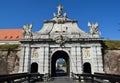 Alba Iulia, Romania - September 20, 2020. View at Third Gate, the principal gate for entrance in medieval fortress of Alba Iulia Royalty Free Stock Photo