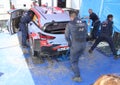 Alba Rally 28 July 2019: The mechanics of the Hyundai Motorsport team to work