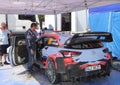 Alba Rally 28 July 2019: The mechanics of the Hyundai Motorsport team to work