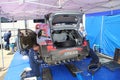 Alba Rally 28 July 2019: The mechanics of the Hyundai Motorsport team to work