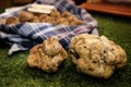 Alba white truffles at the Fiera del Tartufo Royalty Free Stock Photo