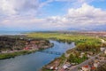 Albania. Beautiful  view of Lake Skadar, Bojana river and Shkoder city Royalty Free Stock Photo