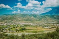 2016 Albania Berat - City of thousand windows, beautifull view of town on the hill between a lot of trees and blue sky Royalty Free Stock Photo