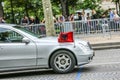 Albania Diplomatic car during Military parade (Defile) in Republic Day (Bastille Day). Champs Elyse Royalty Free Stock Photo