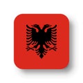 Rounded square vector flag of Albania Royalty Free Stock Photo