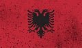 Grunge Albania flag. Albania flag with waving grunge texture