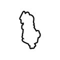 Black line icon for Albania, europe and continent Royalty Free Stock Photo