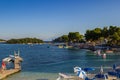 Albania, ksamil -13 July 2018. Tourists are resting on the beach of the Ionian Sea