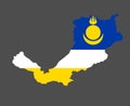 Buryatia National Europe Flag Map Emblem Royalty Free Stock Photo