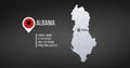 Albania map High detailed illustration with Tirana star capital, regions borders , population and area information. , vector Royalty Free Stock Photo