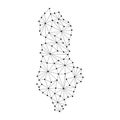 Albania map of polygonal mosaic lines network, rays, dots illustration. Royalty Free Stock Photo