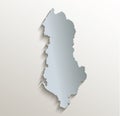 Albania map white blue card paper 3D