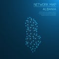 Albania network map. Royalty Free Stock Photo