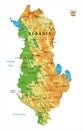 Albania physical map Royalty Free Stock Photo