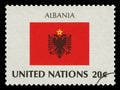 ALBANIA - Postage Stamp of Albania national flag