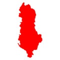 ALBANIA. Map Of ALBANIA Vector silhouette.